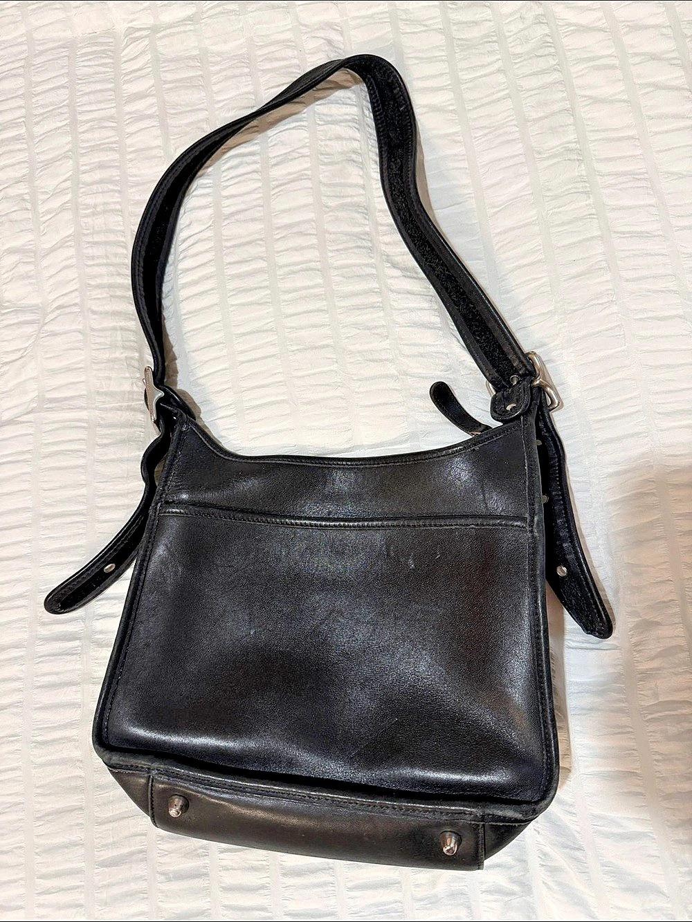 Vintage 90s Coach Legacy Zip Bag Black Leather Shoulder Bag